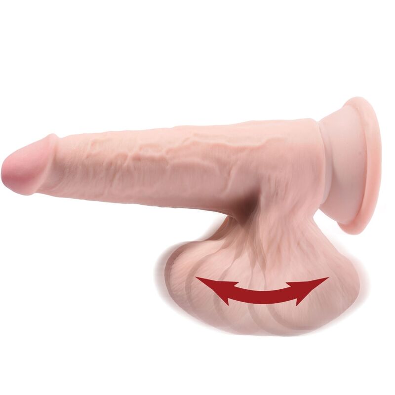 KING COCK - PLUS GODE 3D AVEC COUILLES BALANCANTES 15,2 CM PEAU CLAIRE