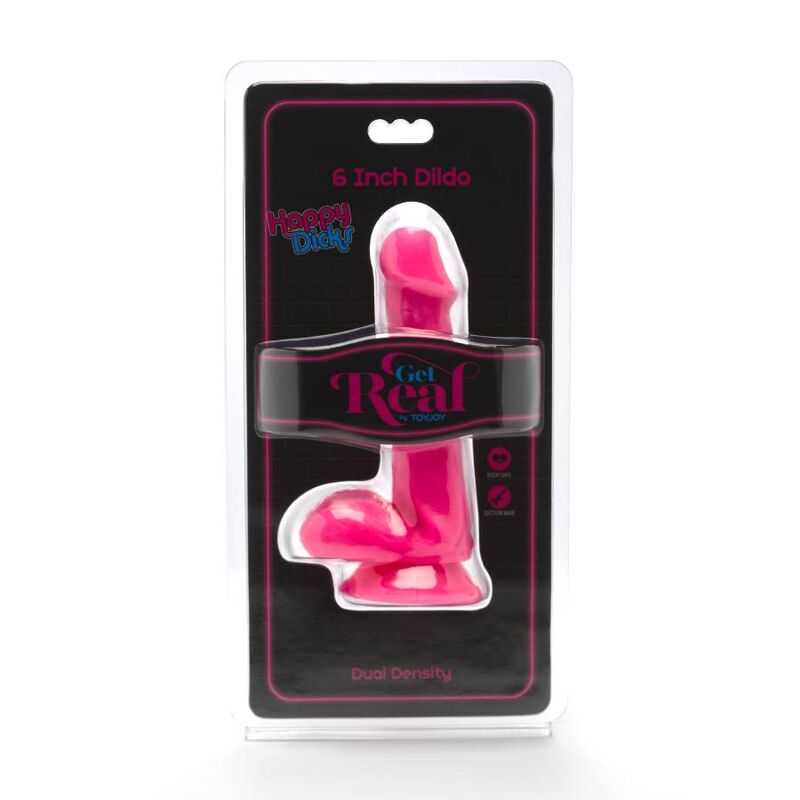 GET REAL - HAPPY DICKS DILDO 12 CM COUILLES ROSE