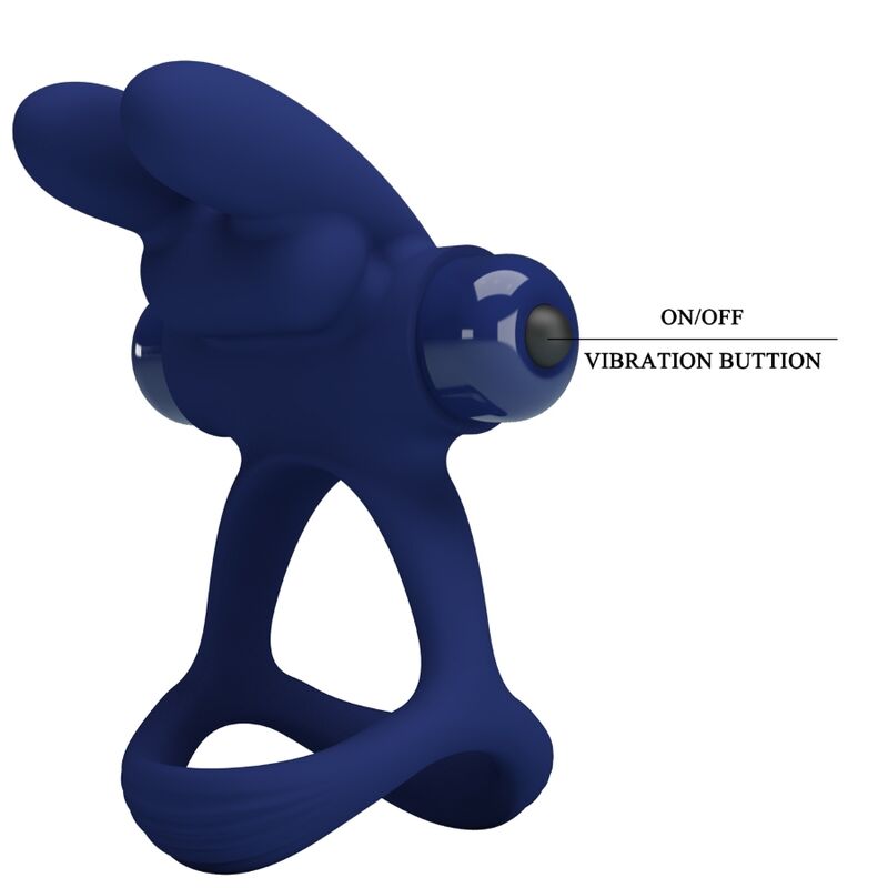 PRETTY LOVE - FRANCISCO ANILLO VIBRADOR DOBLE CONEJO AZUL