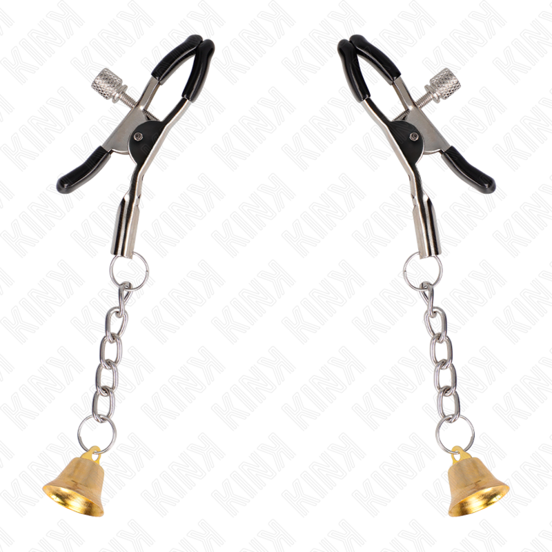 KINK - PINCES À TÉTONS PENDENTIF CLOCHE OR 6 CM