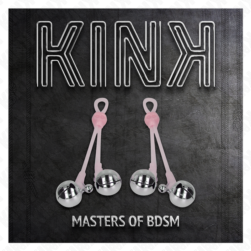 KINK - PINCES À TÉTONS CRÂNE LUMINEUX AVEC ANNEAU ET GLOBE RÉGLABLES ROSE / ARGENT