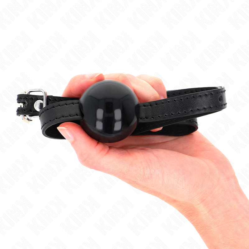 KINK - BÂILLON À BOULE SOLIDE NOIRE SIMPLE 4 CM 65 x 1,5 CM