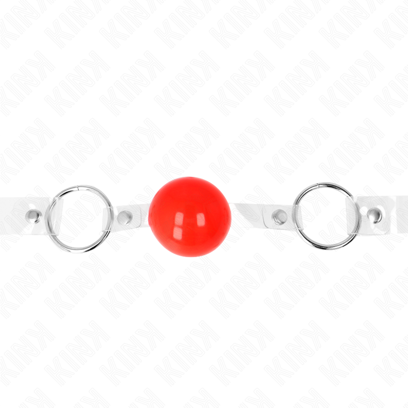 KINK - BALLE PVC TRANSPARENTE ROUGE 4 CM BÂILLON RÉGLABLE