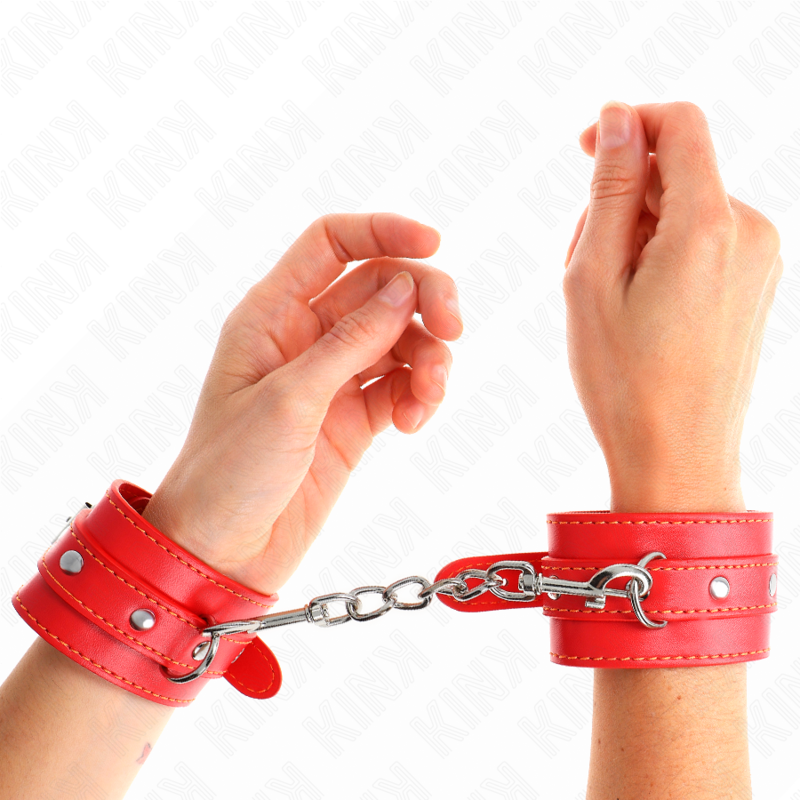 KINK - ATTACHES DE POIGNET FINES ROUGES RÉGLABLES 21-33 CM