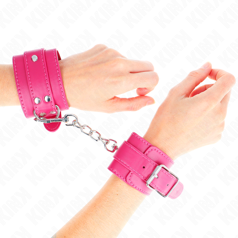 KINK - SUJECIONES DE MUÑECA ROSA FRAMBUESA CON FORRO ROSA FRAMBUESA AJUSTABLE 20-28 CM X 5.5 CM