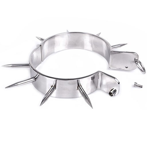 METAL DURO - COLLAR DE ESCLAVITUD BDSM CON PUNTAS
