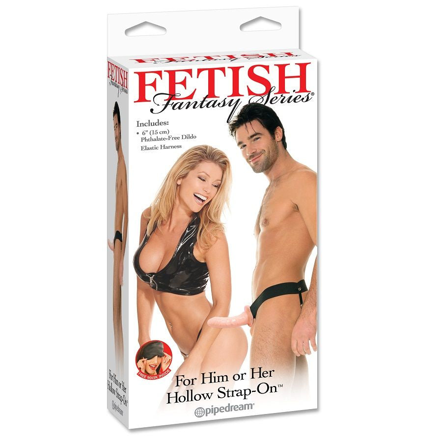 SÉRIE FETISH FANTASY - HARNAIS CREUX RÉGLABLE EN PEAU DE CHAIR 15 CM