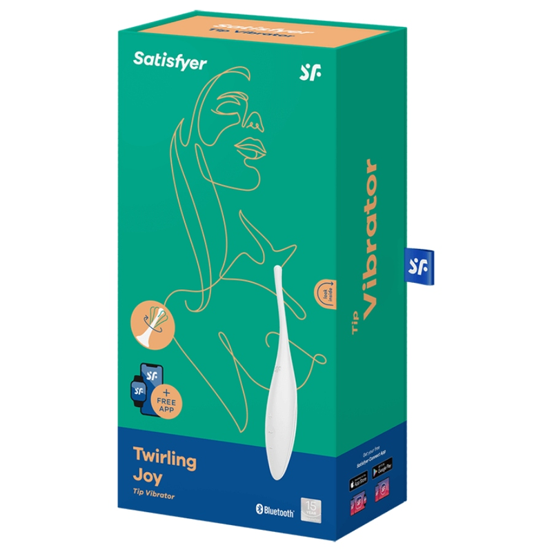SATISFYER - TWIRLING JOY VIBRATEUR CLIT TIP BLANC