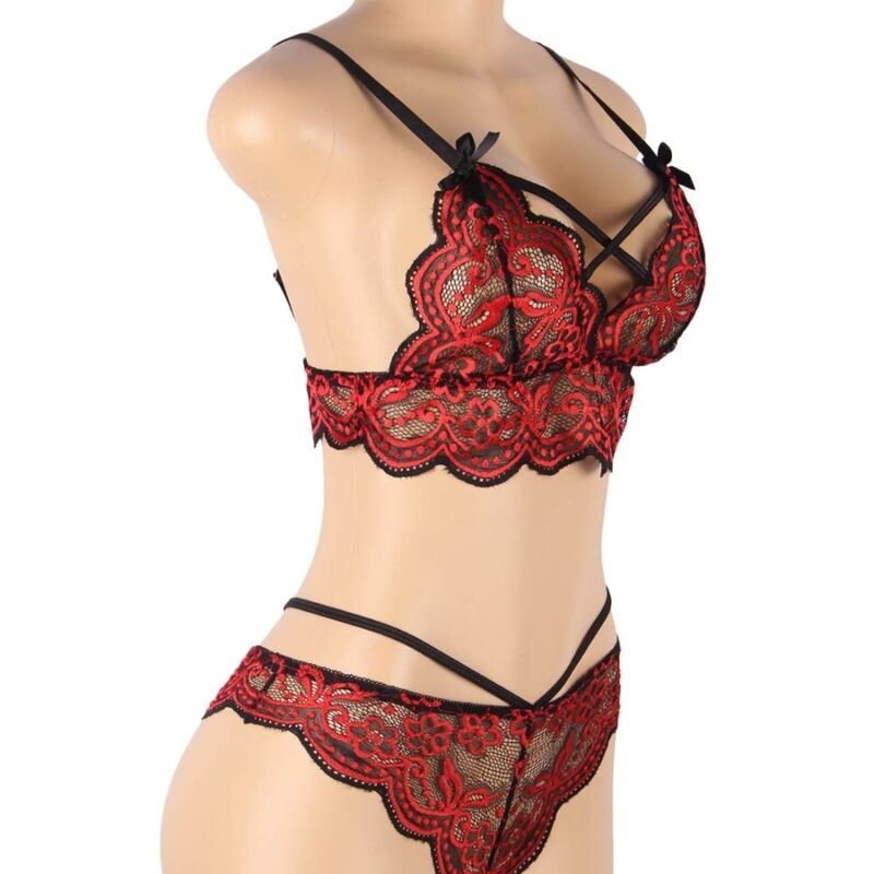SUBBLIME - ENSEMBLE DEUX PIÈCES HAUT EN DENTELLE ET CULOTTE L/XL