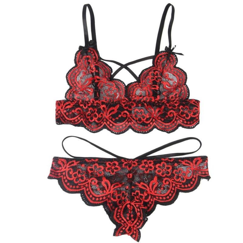 SUBBLIME - ENSEMBLE DEUX PIÈCES HAUT EN DENTELLE ET CULOTTE L/XL