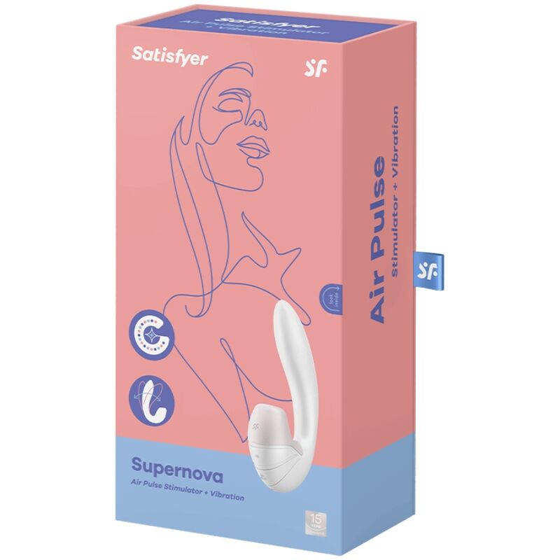SATISFYER - ESTIMULADOR DE PULSO DE AIRE Y VIBRACIÓN SUPERNOVA BLANCO