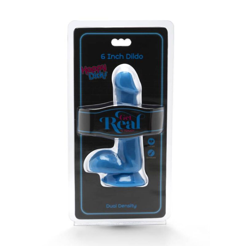 GET REAL - HAPPY DICKS DILDO 12 CM COUILLES BLEUES