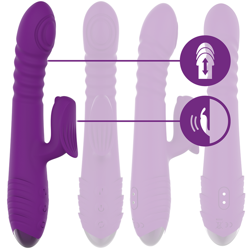 INTENSE - IGGY VIBRATEUR RECHARGEABLE MULTIFONCTION HAUT ET BAS AVEC STIMULATEUR CLITORISÉ VIOLET