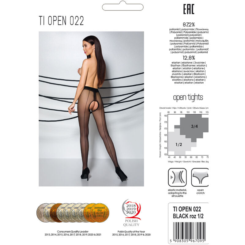 PASSION - TIOPEN 022 COLLANT NOIR/ROUGE 3/4 20 DEN
