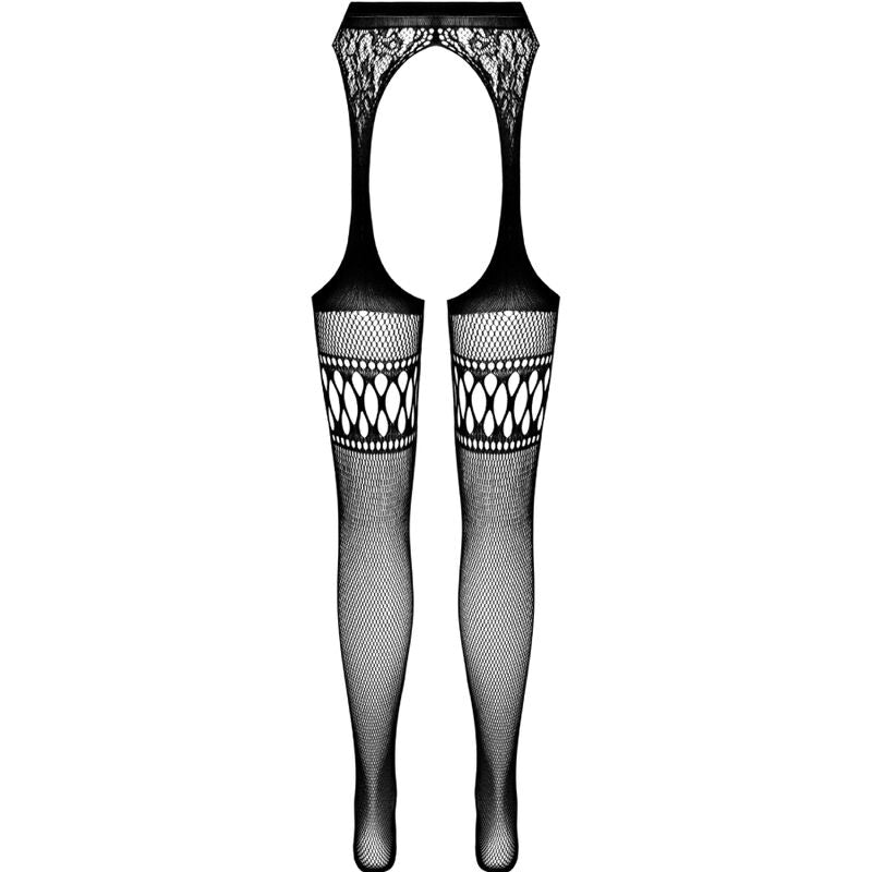 PASSION - S026 COLLANTS NOIRS AVEC JARRETELLE TAILLE UNIQUE