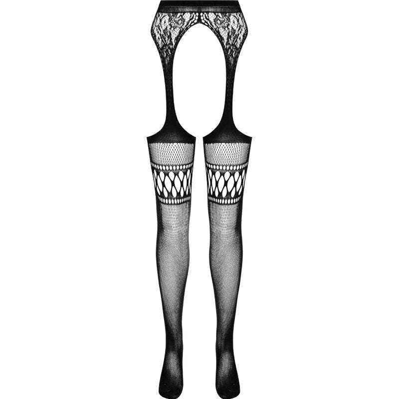 PASSION - S026 COLLANTS NOIRS AVEC JARRETELLE TAILLE UNIQUE