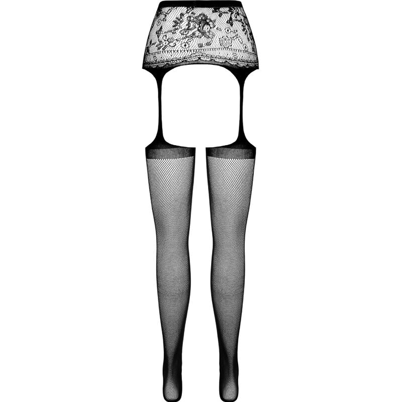 PASSION - S028 COLLANTS NOIRS AVEC JARRETELLE TAILLE UNIQUE