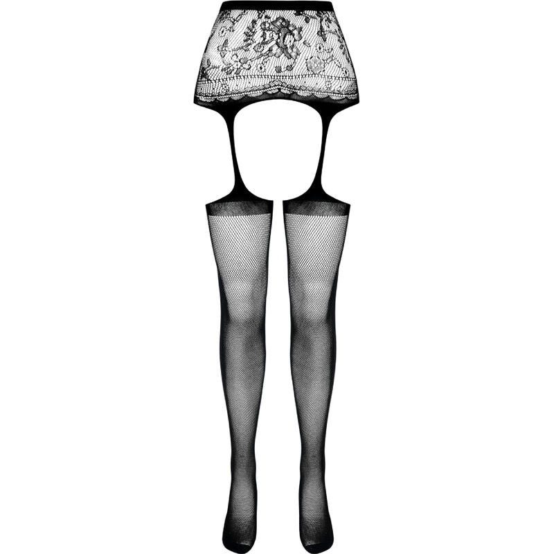 PASSION - S028 COLLANTS NOIRS AVEC JARRETELLE TAILLE UNIQUE