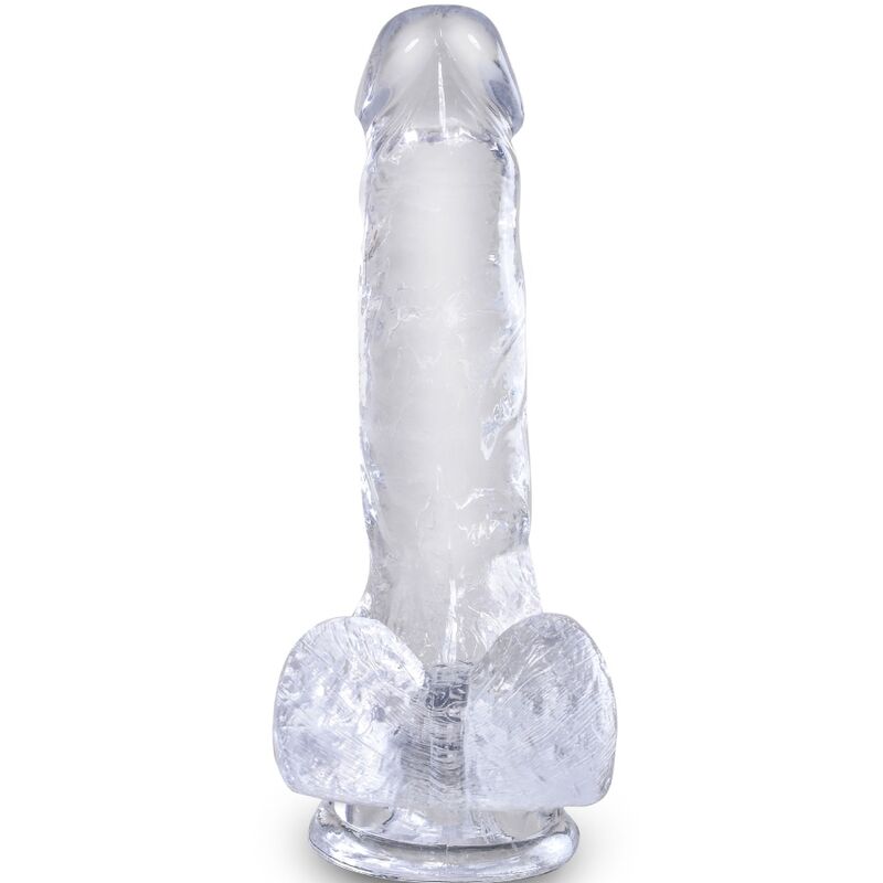KING COCK - PÉNIS RÉALISTE TRANSPARENT AVEC COUILLES 13,5 CM TRANSPARENT