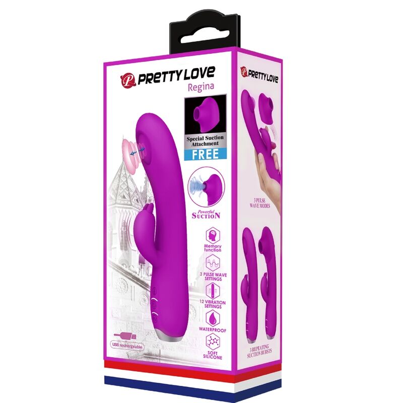 PRETTY LOVE - VIBRATEUR RECHARGEABLE REGINA - SUCER VIOLET