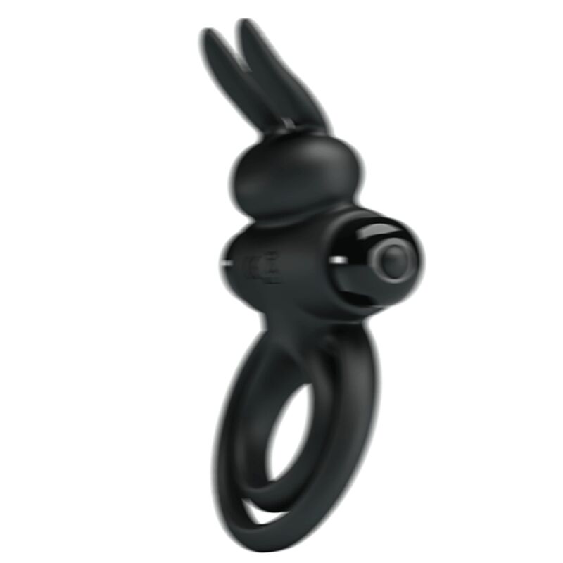 PRETTY LOVE - VIBRATEUR III ANNEAU DE LAPIN POUR PÉNIS NOIR