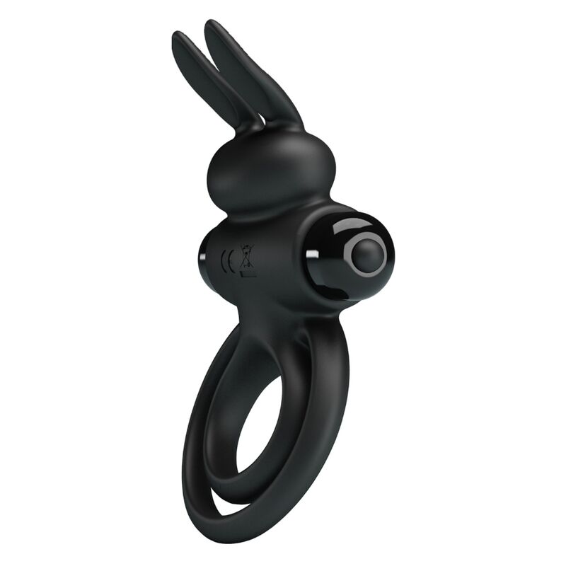PRETTY LOVE - VIBRATEUR III ANNEAU DE LAPIN POUR PÉNIS NOIR