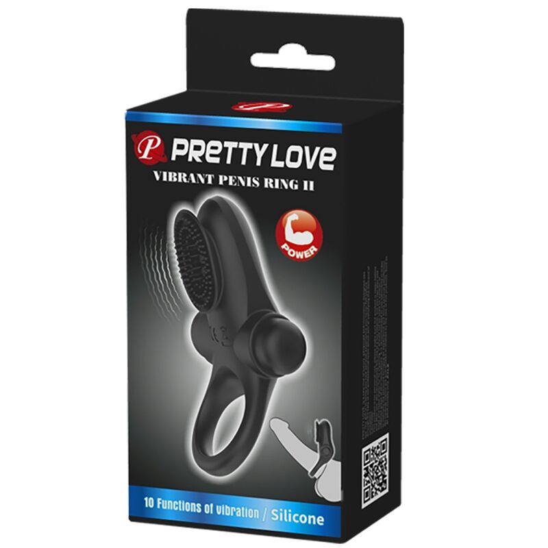 PRETTY LOVE - ANNEAU VIBRATEUR II POUR PÉNIS NOIR