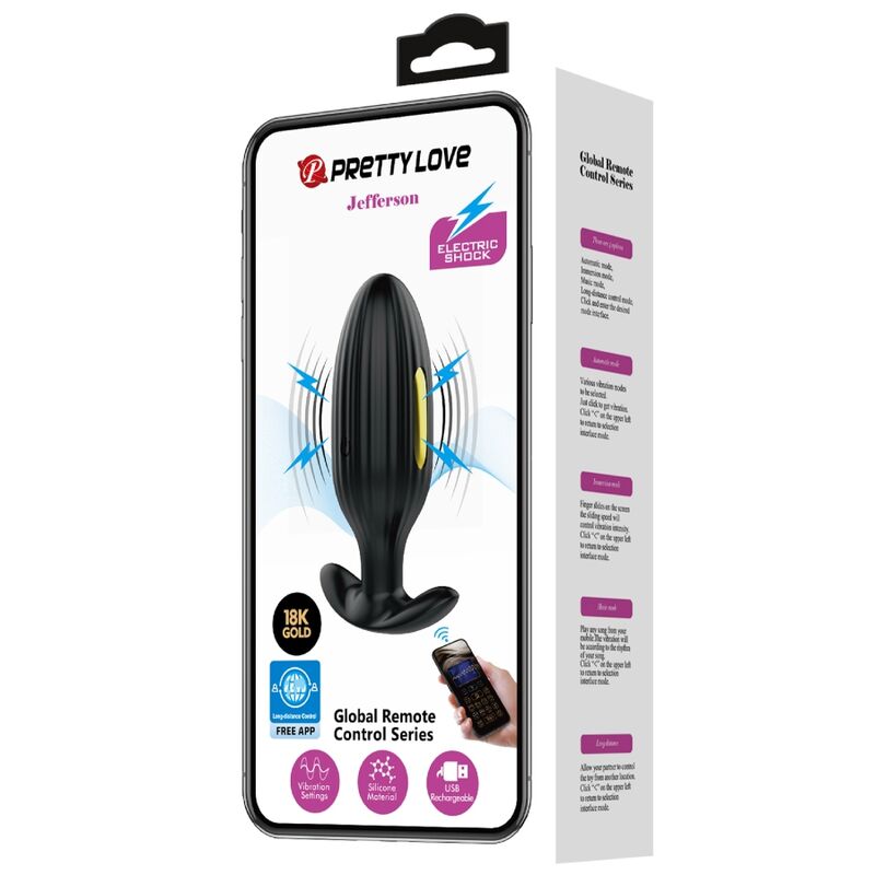 PRETTY LOVE - JEFFERSON APPLICATION CONTRÔLÉE PLUG ANAL NOIR