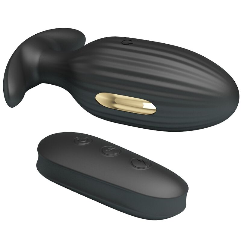 PRETTY LOVE - VIBRADOR ANAL RECARGABLE KELLY PLUG NEGRO