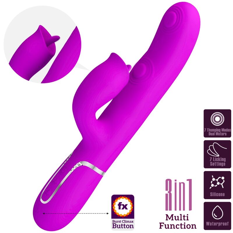 PRETTY LOVE - VIBRATEUR LAPIN AVEC FUCHSIA À LÉCHER