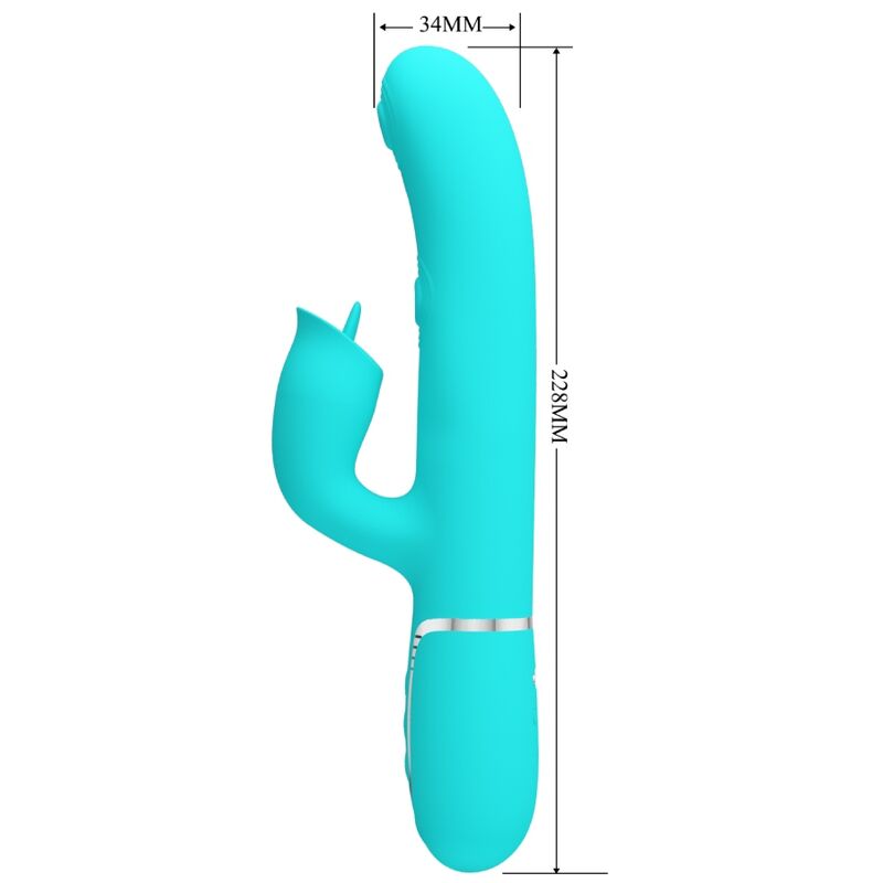 PRETTY LOVE - VIBRATEUR LAPIN AVEC LÉCHAGE VERT AQUA