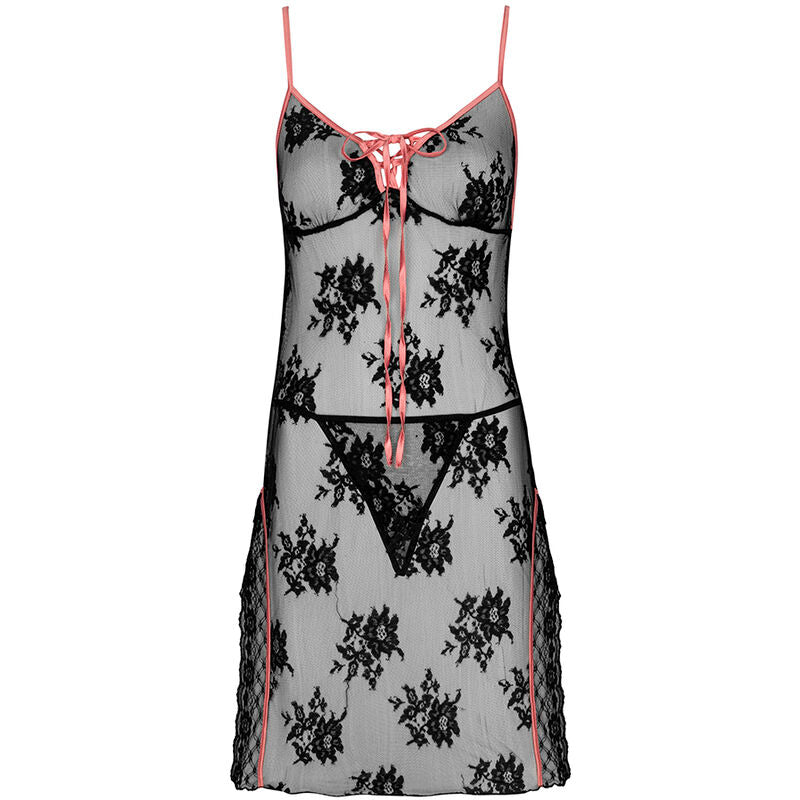LIVCO CORSETTI FASHION - KARONIN LC 90628 CHEMISE + CULOTTE NOIRE