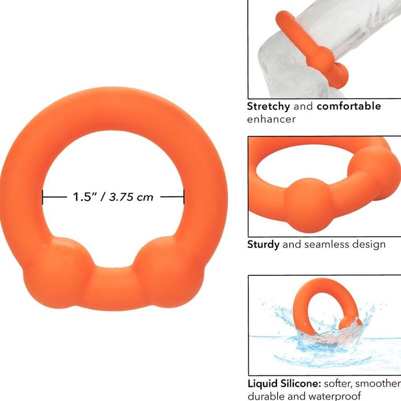 CALEXOTICS - BAGUE À DOUBLE BOULE ALPHA ORANGE