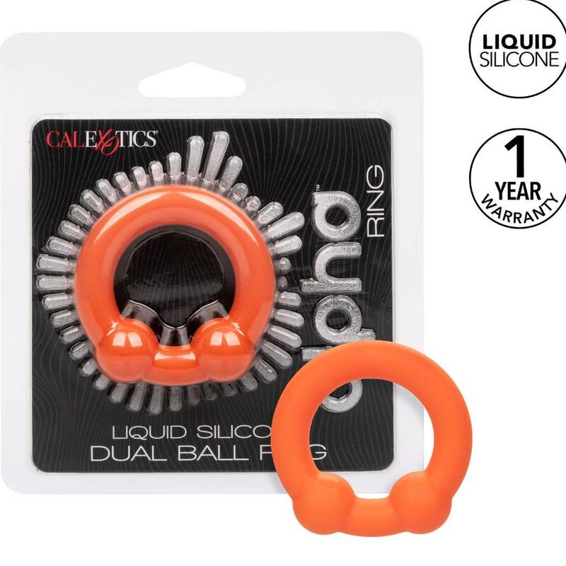 CALEXOTICS - BAGUE À DOUBLE BOULE ALPHA ORANGE