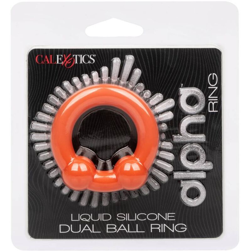 CALEXOTICS - BAGUE À DOUBLE BOULE ALPHA ORANGE