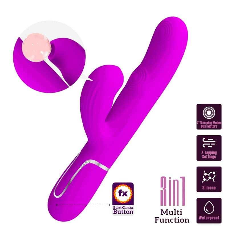 PRETTY LOVE - PERLITA VIBRATEUR POINT G MULTIFONCTION 3 EN 1 VIOLET