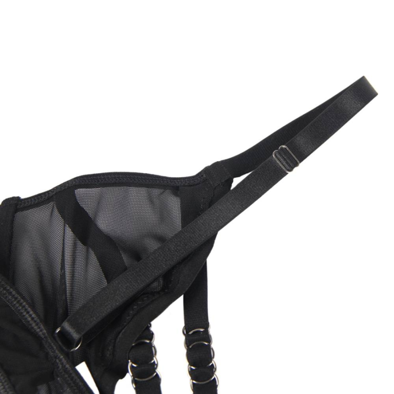 SUBBLIME - ENSEMBLE DEUX PIÈCES SOUTIEN-GORGE TRANSPARENT ET BANDES S/M