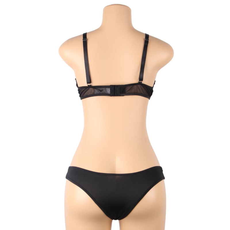 SUBBLIME - ENSEMBLE DEUX PIÈCES SOUTIEN-GORGE TRANSPARENT ET BANDES S/M
