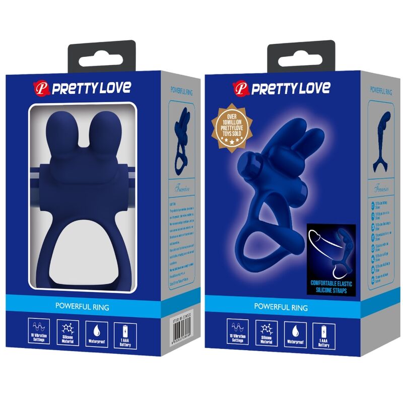 PRETTY LOVE - FRANCISCO DOUBLE BAGUE VIBRANTE LAPIN BLEU