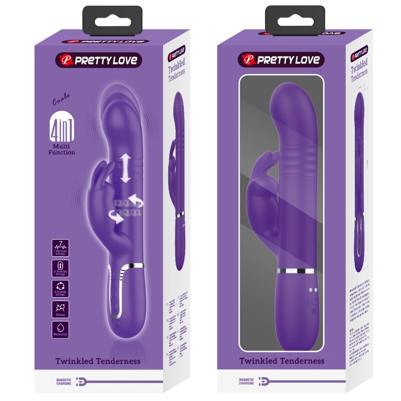 PRETTY LOVE - VIBRATEUR COALE RABBIT 4 EN 1 VIOLET