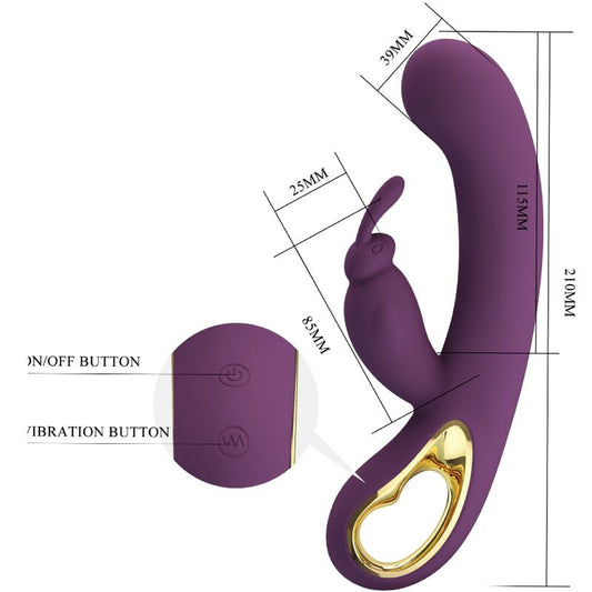 PRETTY LOVE - VIBRATEUR LIAM RABBIT ET STIMULATEUR DU POINT G VIOLET