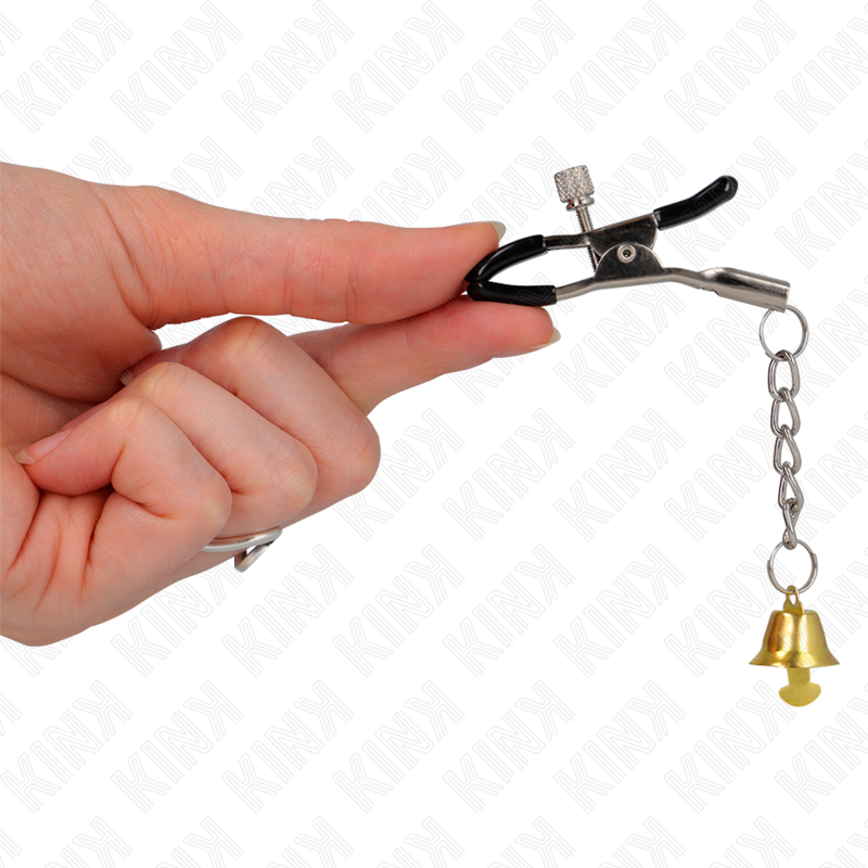 KINK - PINCES À TÉTONS PENDENTIF CLOCHE OR 6 CM