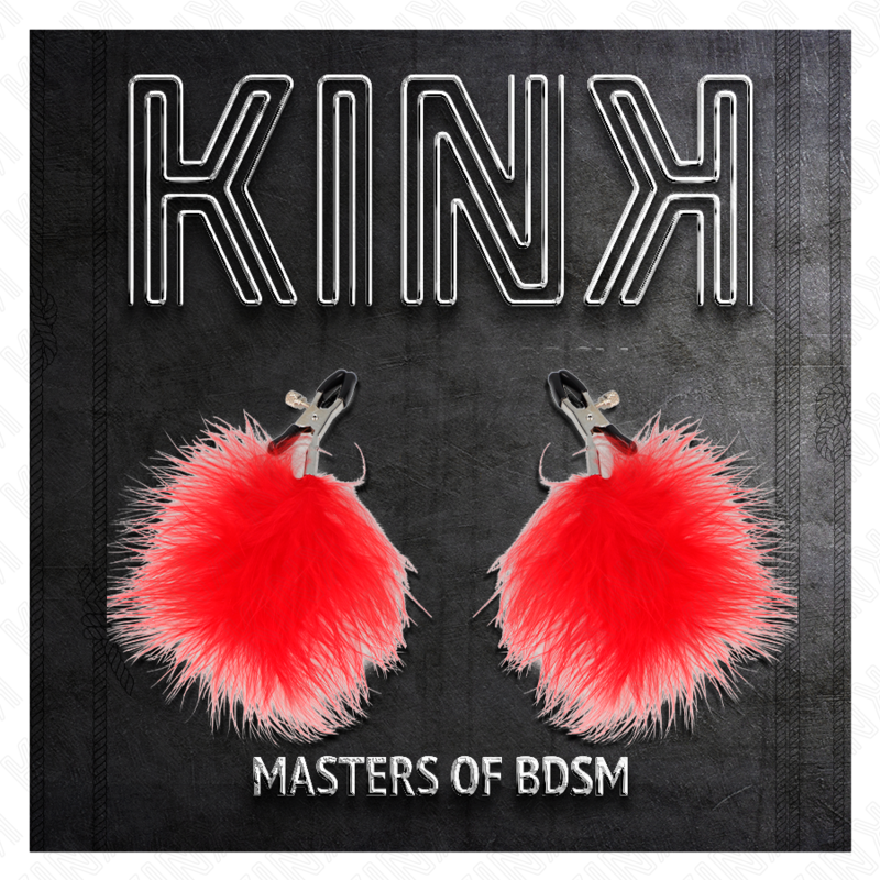 KINK - PINCE À TÉTONS PLUME ROUGE 7 CM