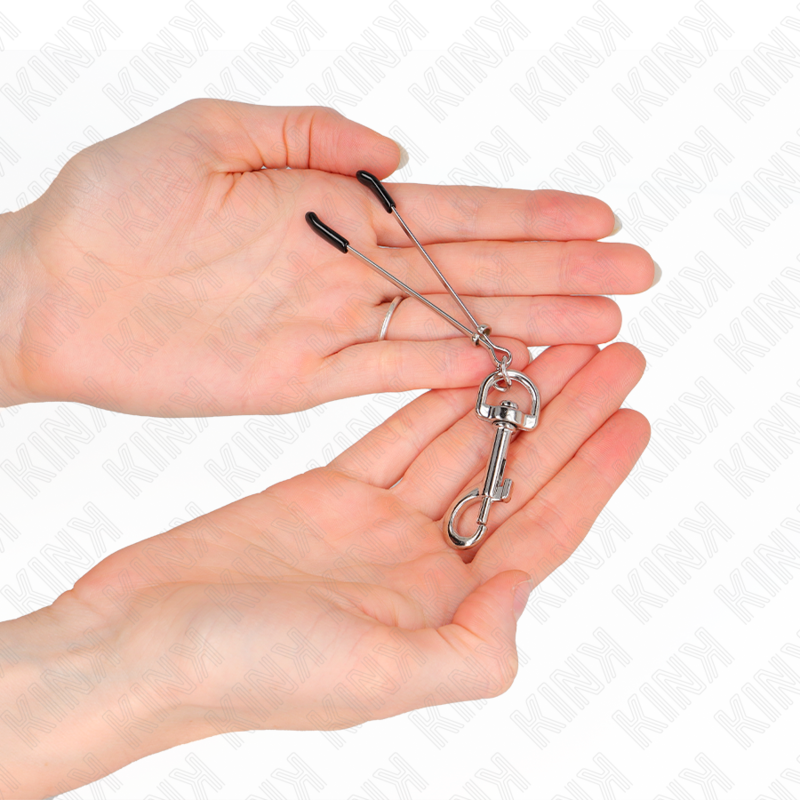 KINK - PINZA PARA PEZONES CON GANCHO FINO PLATEADO 7 CM