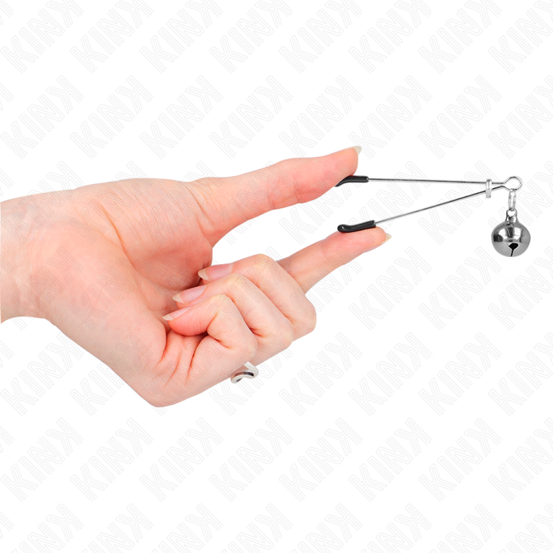 KINK - PINZAS PARA PEZONES DE CAMPANA FINAS PLATEADAS 7 CM