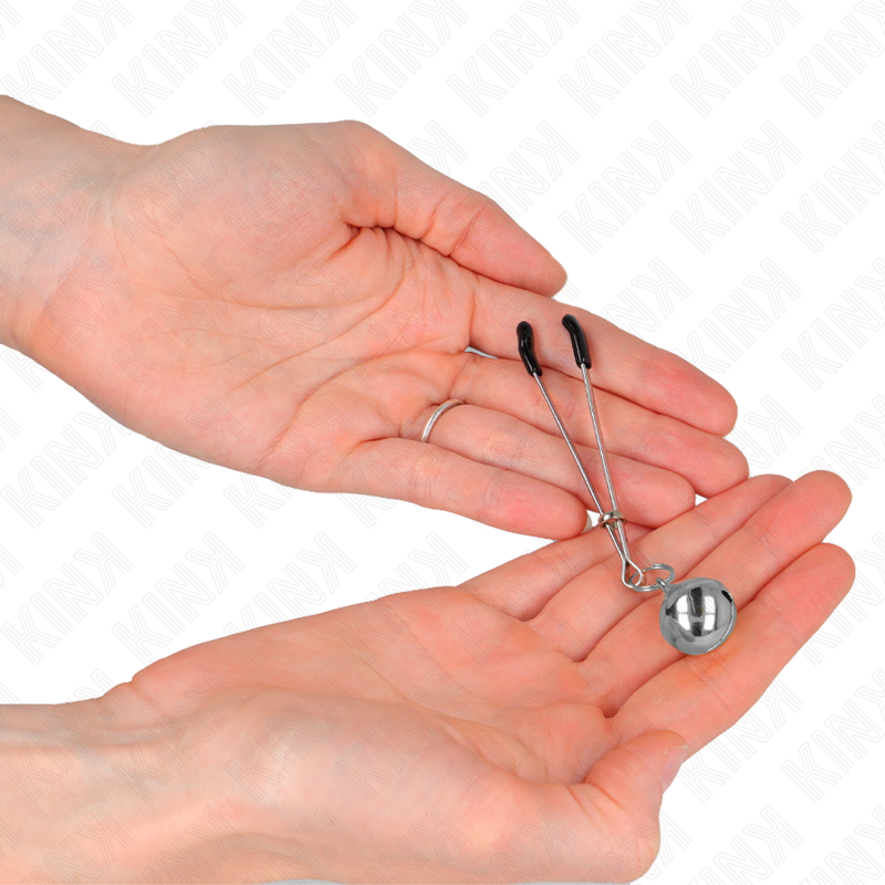 KINK - PINZAS PARA PEZONES DE CAMPANA FINAS PLATEADAS 7 CM