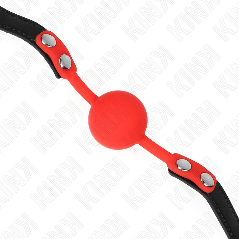 KINK - BÂILLON À BOULE EN SILICONE ROUGE 4 CM 60 x 2 CM
