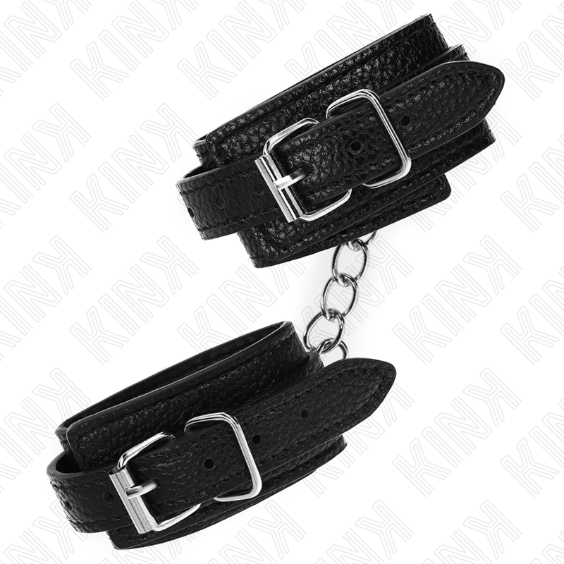 KINK - SUJECIONES DE MUÑECA CON ESTAMPADO DE SERPIENTE NEGRAS AJUSTABLES 20-28 CM X 5.4 CM