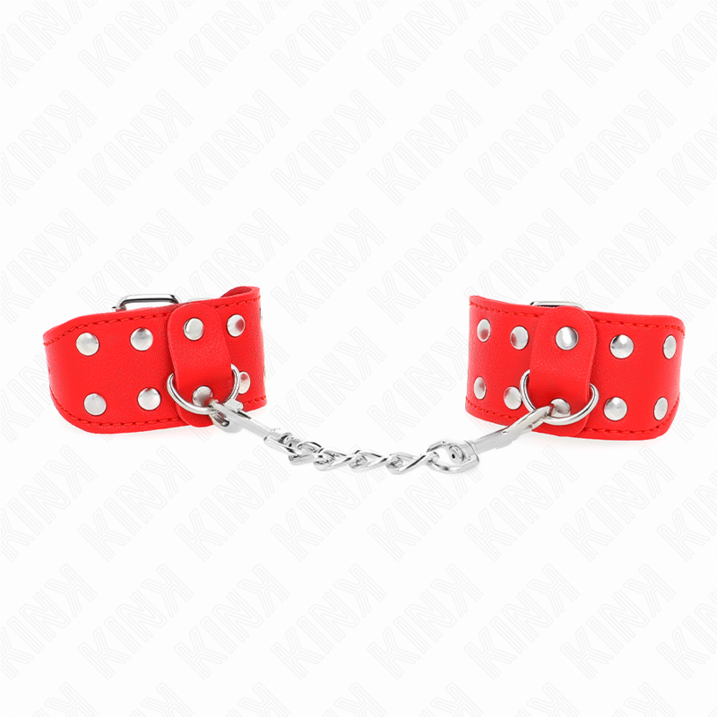 KINK - BRACELETS AVEC DOUBLE RANGÉE DE CLOUS RÉGLABLES ROUGES
