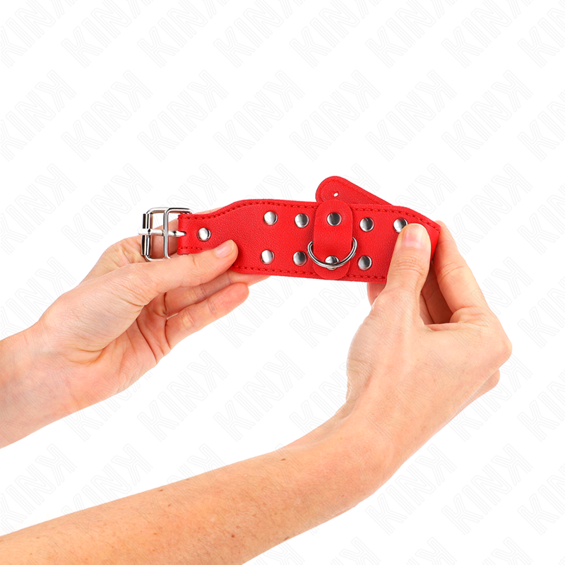KINK - BRACELETS AVEC DOUBLE RANGÉE DE CLOUS RÉGLABLES ROUGES